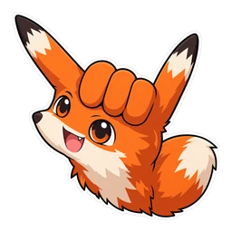 Aki Hayakawa hover pointer: a fox hand sign pointing up-left