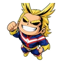 All Might cursor: chibi All Might with his huge smile, sticker style