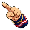 All Might hover pointer: a Plus Ultra fist pointing up-left