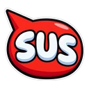 Among Us Impostor hover pointer: SUS speech bubble