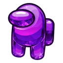 Purple Tanzanite Crewmate cursor: Among Us crewmate cut from glossy purple crystal with a faceted visor and backpack