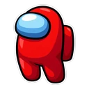 Among Us Red Crewmate cursor: classic red crewmate, sticker style