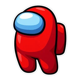 Among Us Red Crewmate cursor: classic red crewmate, sticker style