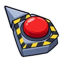 Among Us Red Crewmate hover pointer: Emergency Meeting button