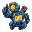 Apex Pathfinder cursor: Pathfinder with a smiley on his screen, sticker style