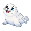 Arctic Seal cursor: round white seal, sticker style