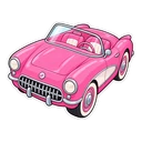 Barbie Convertible cursor: the pink convertible, sticker style