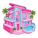 Barbie Dreamhouse cursor: the pink Dreamhouse, sticker style