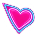 Barbie Neon hover pointer: neon heart pointing up-left