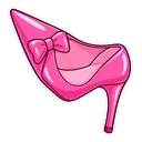 Barbie hover pointer: pink high heel pointing up-left