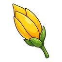 Bee Blossom hover pointer: yellow flower bud pointing up-left