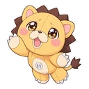 Bleach Kon cursor: Kon the lion plush, sticker style