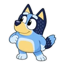 Bluey Bandit cursor: chibi Bandit, Bluey's dad, sticker style