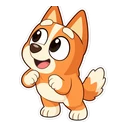 Bluey Bingo cursor: chibi Bingo, sticker style