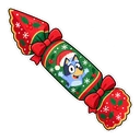 Bluey Christmas hover pointer: Christmas cracker pointing up-left