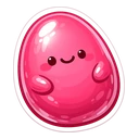 Blush Egglet cursor: glossy rosy pink egg character with a small smile, blushing cheeks and two stubby arms