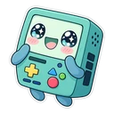 BMO cursor: BMO smiling on screen, sticker style