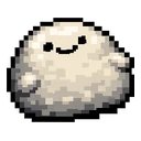Bone Pebble Pixel cursor: cream and grey pixel art pebble with a black outline, dot eyes and a small smile