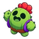 Brawl Stars Spike cursor: chibi Spike the cactus, sticker style