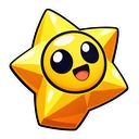Brawl Stars Starr Drop cursor: a glowing Starr Drop, sticker style