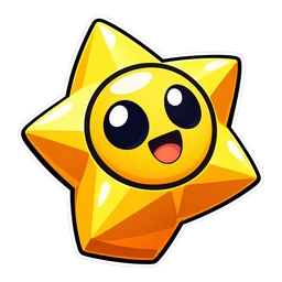 Brawl Stars Starr Drop cursor: a glowing Starr Drop, sticker style