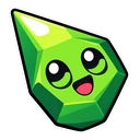 Brawl Stars Starr Drop hover pointer: a green gem pointing up-left