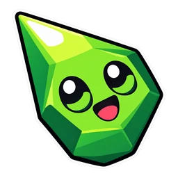 Brawl Stars Starr Drop hover pointer: a green gem pointing up-left