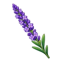 Butterfly Garden hover pointer: lavender sprig pointing up-left