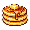 Buttery Pancake Stack cursor: stack of three golden pancakes with a pat of butter and dripping amber syrup