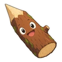 Calcifer hover pointer: a little log pointing up-left