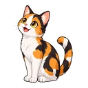 Calico Cat cursor: calico cat, sticker style