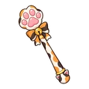 Calico Cat hover pointer: small paw-shaped wand pointing up-left
