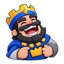 Clash Royale King cursor: the King laughing, sticker style