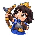 Clash Royale Princess cursor: the Princess with her bow, sticker style