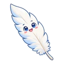 Cloud Sheep hover pointer: soft white feather pointing up-left
