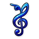 Cobalt Treble Clef hover pointer: glossy cobalt blue treble clef with a small blue hand at the top pointing left