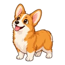 Corgi Biscuit cursor: smiling corgi, sticker style