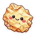 Crumpled Memo Mate cursor: crumpled ball of warm yellow paper with a cute smiling face and pink cheeks
