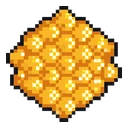 Pixel Bee & Honeycomb cursor: golden pixel art honeycomb block with glinting hexagonal cells and a black outline