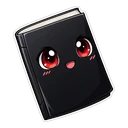 Death Note Notebook cursor: the black Death Note notebook, sticker style