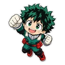 Deku cursor: chibi Deku in his green hero suit, sticker style
