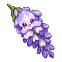 Demon Slayer Nezuko Box hover pointer: a wisteria flower pointing up-left