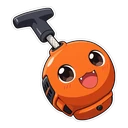 Denji hover pointer: a chainsaw pull cord pointing up-left