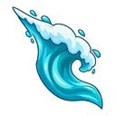 Dolphin Wave hover pointer: turquoise wave crest pointing up-left