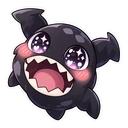 Doors Screech cursor: a round, cute Screech popping out, kawaii sticker style