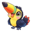 Encanto Capybara hover pointer: Pico the toucan pointing up-left