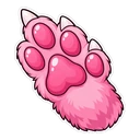 Enid Sinclair hover pointer: pink wolf paw pointing up-left