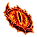 Eye of Sauron cursor: the fiery Eye of Sauron, neon sticker style