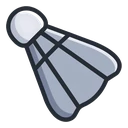Feather Shuttlecock cursor: grey badminton shuttlecock with a white cork tip and dark outline, tip pointing up-left