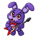 FNAF Bonnie cursor: chibi Bonnie the purple bunny, sticker style